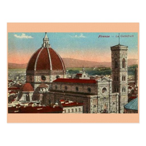 Vintage Florence Italy Cathedral Postcard Zazzle