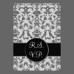 Vintage Florentine Damask (Black) (Wedding) invitations