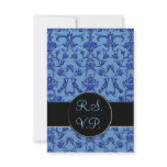 Vintage Florentine Damask (Blue) (Wedding) invitations