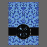 Vintage Florentine Damask (Blue) (Wedding) invitations