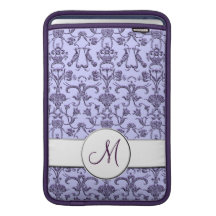 Vintage Florentine Damask (Monogram) (Lilac) Sleeves For MacBook Air