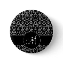 Vintage Florentine Damask (Monogram) (White) Pins
