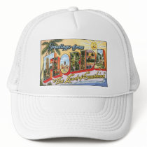 Vintage Florida Postcard Hats