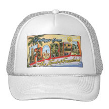 Vintage Florida Postcard Hats