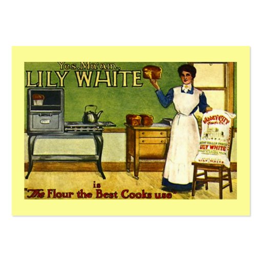 VINTAGE FLOUR ADVERTISING KITCHEN GIFT TAG CARDS BUSINESS CARD TEMPLATE (front side)