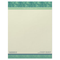 Vintage Flourish Aquamarine Customized Letterhead