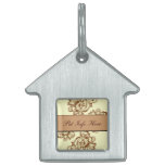 Vintage Flourish (Light Brown) Pet ID Tag
