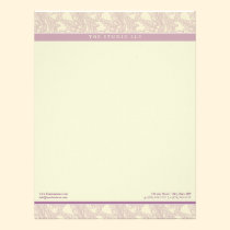 Vintage Flourish Lilac Customized Letterhead letterhead