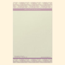 Vintage Flourish Lilac Customized Stationery stationery