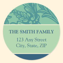 Vintage Flourish Mint/Teal Return Address Sticker stickers