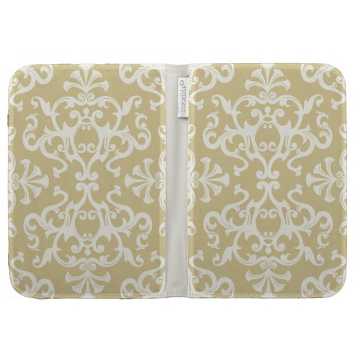 Vintage Flourish Motif Pattern Cream Kindle Case