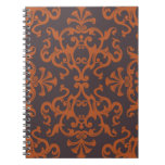 Vintage Flourish Motif Pattern Notebook in Rust
