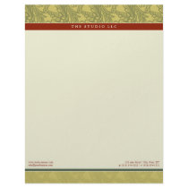 Vintage Flourish Olive Brick Customized Letterhead