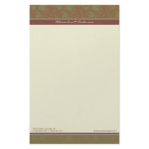 Vintage Flourish Olive Rose Customized Stationery
