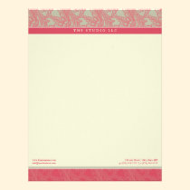 Vintage Flourish Rose Customized Letterhead letterhead