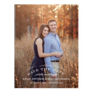 Vintage Flourish Save the Date Post Card