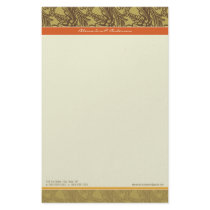 Vintage Flourish Tangerine Customized Stationery