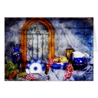 Vintage - Flow Blue Dishes - Yesterdays card