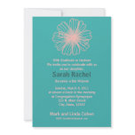 Vintage Flower Aqua Invitation