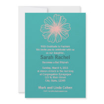 Vintage Flower Aqua Invitation