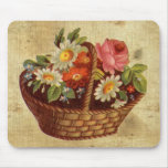 Vintage Flower Basket Mousepad