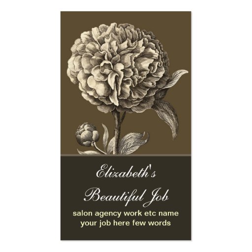 vintage flower blossom business card (front side)