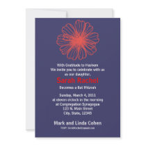 Vintage Flower Blue Invitation