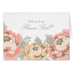 Vintage Flower Girl Cards