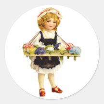 Vintage Flower Girl Sticker