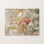 Vintage flower goddess jigsaw puzzles