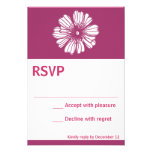 Vintage flower Pink RSVP card Custom Invitations