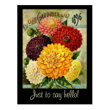 Vintage Flower Seed Packet -Postcard