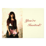 Vintage Flower Seller Female Beauty Announcement