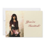 Vintage Flower Seller Female Beauty Announcement