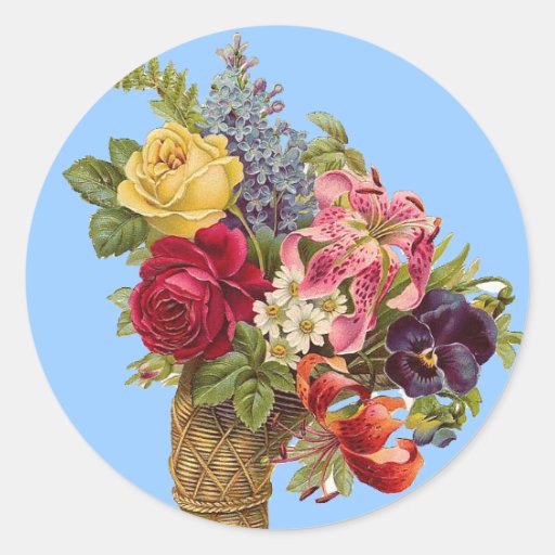 Vintage Flower sticker Zazzle
