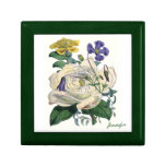 Vintage Flower Tile Box Trinket Box