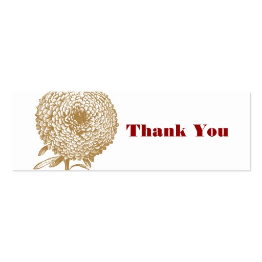 Vintage Flower Wedding Favor Tag Business Card