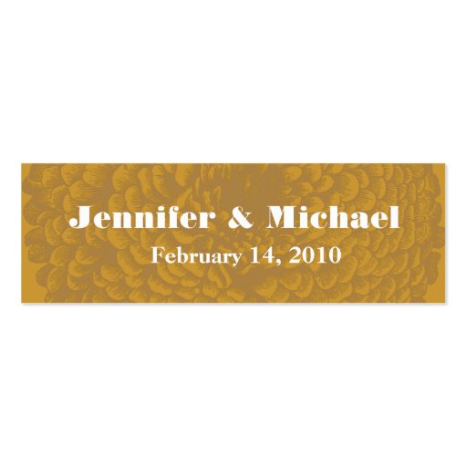 Vintage Flower Wedding Favor Tag Business Card (back side)