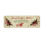 Vintage Flowers and Ivy Monogram Wedding Label