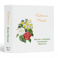 vintage flowers bridal shower cookbook recipes binder