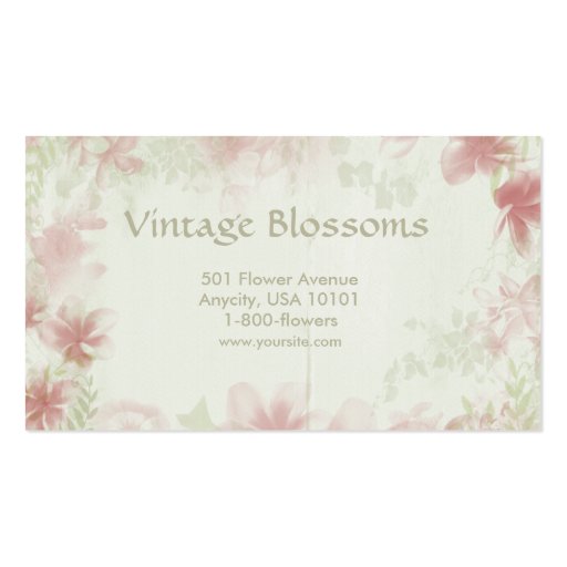 Vintage Flowers Business Card Template (front side)