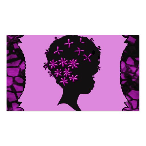 Vintage Flowers In Afro Business Card (back side)