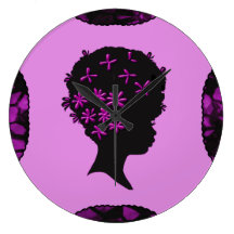 Vintage Flowers In Afro Wall Clock