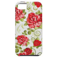 vintage Red Rose flower pattern iPhone case