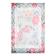 Vintage Flowers & Lace Stationary Customized Stationery