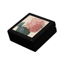 Vintage Flowers, Pink Hydrangea Hortensia Garden Trinket Boxes