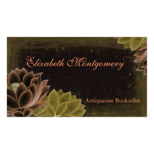 Vintage Flowers Professional Business Cards (front side)