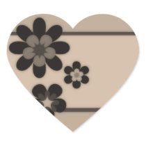 Vintage Flowers retro heart stickers stickers