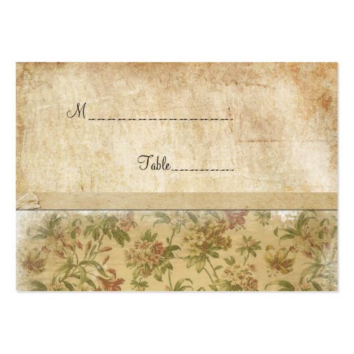 Vintage Flowers Table Place Card Business Card Template (front side)