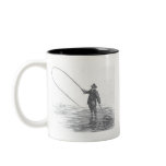 Vintage Fly Fishing Art Coffee Mug